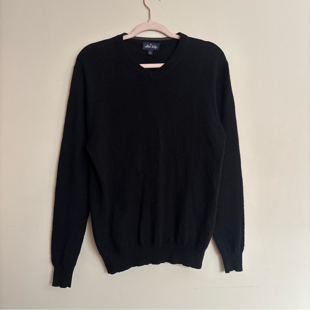 Allen Solly Cashmere V-Neck Black Sweater